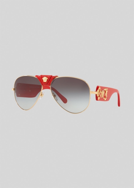 Ochelari de Soare Versace Red Baroque Pilot Barbati | IALZPEC-91